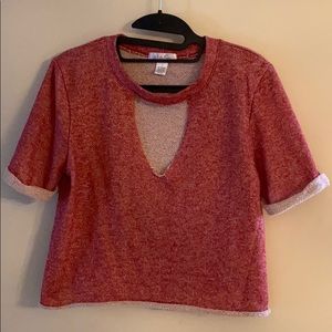 Red Crop Top with cutout